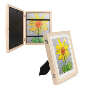 Upgrade Thicken Custom Solid Wood Kids Art Frame Handicrafts Artwork Picture Children Drawing Photo Frame