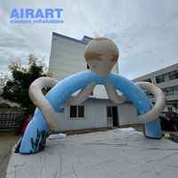 Ballon gonflable en forme d'octopus de 10 m de large sur le thème marin pour la décoration de fête de plage et de natation