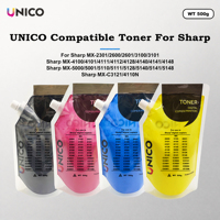 Poudre de toner compatible UNICO MX30 pour Sharp MX-C3581 C3582 C4081 C4082 C5081 C5082 C6081 C6082 Kit de recharge couleur CMYK Vente en gros
