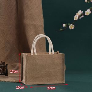 Laminated Jute & Burlap Tote Bag - Sturdy & Stylish for Shopping, Travel & Storage - Product Image 2