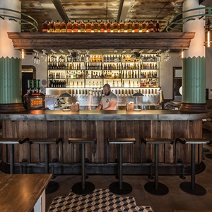 Industrial Rustic Pub <b>Bar</b> Restaurant Interior Design Fitout Custom Solid Wood <b>Bar</b> Counter <b>Stool</b> Booth Shopfitting - Product Image 4