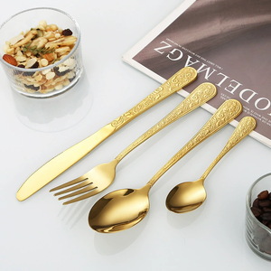 Couteau, fourchette, cuillère et <span class=keywords><strong>couverts</strong></span> à dessert en acier inoxydable 410, motif <span class=keywords><strong>Christofle</strong></span>, style rétro, queue de phénix en relief, 1 pièce MOQ - Product Image 4