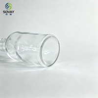 Bouteille en verre réutilisable de 350 ml à col court et à vis, idéale pour le vin de fruits, les liqueurs, les spiritueux et l'affichage en magasin.