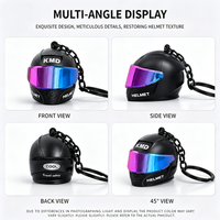 Porte-clés mini casque de moto, pendentif casque de moto 3D stéréo cool, cadeau casque irisé