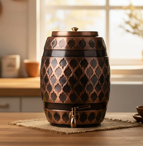 Distributeur d'eau Matka en cuivre antique gravé, design Mandala vintage, 5L - Product Image 3