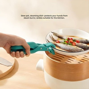 Pinces à plaques chaudes en silicone épaissies, anti-brûlure, antidérapantes, compatibles micro-ondes, ustensiles <span class=keywords><strong>de</strong></span> cuisine multifonctions - Product Image 2
