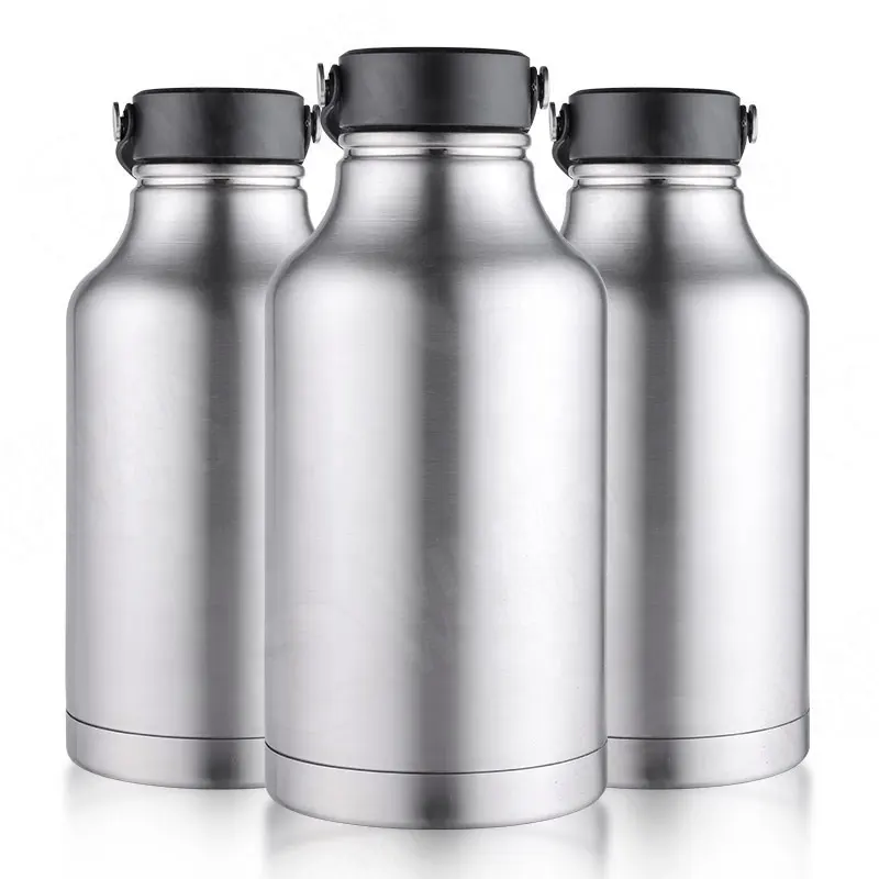 Vacuum Insulated Stainless Steel Water Bottle 64oz Large Stainless Steel Water Jug Double Wall Travel Mug Flask