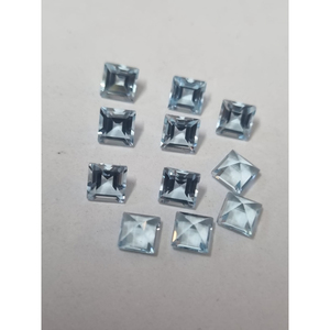 พลอยโทแพซสีฟ้าธรรมชาติทรงสี่เหลี่ยมขนาด 6 มม. แท้สำหรับทำเครื่องประดับ - Product Image 1