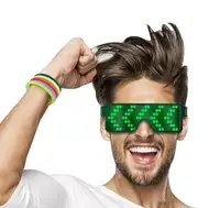 Youki נטענת USB אור עד ניאון תריס LED מהבהב משקפיים פסטיבל רווה המפלגה LED עיניים משקפיים עם 8 מצבים