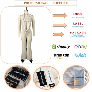 Set Estivo <span class=keywords><strong>Trendy</strong></span> da <span class=keywords><strong>Donna</strong></span>, Top Senza Maniche con Scollo a V Profondo e Pantaloni, Completo Due Pezzi - Product Image 6