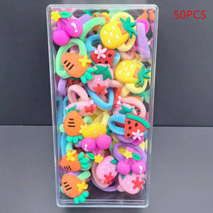 50 cái/hộp Trẻ Em Độ Đàn Hồi Cao Ban Nhạc Cao Su Dễ Thương Ngọt Ngào Nhựa Trái Cây Bé Đàn Hồi Tóc Quan hệ Tóc Sợi Dây Thừng Cho Cô Gái Tóc Phụ Kiện - Product Image 6