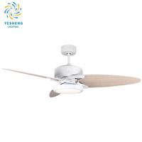 C322 Ventilateur de plafond à led simple avec lumière et télécommande Ventilateur de plafond à pales MDF de 52 pouces avec lumière Ventilateur traditionnel à 3 feuilles