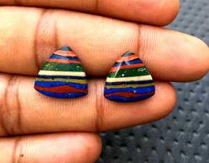 2pcs Smooth Triangle Cabochons Unique Natural <b>Rainbow</b> Calcsilica Gemstones for DIY <b>Bracelet</b> Necklace Jewelry Making Stone Beads - Product Image 3