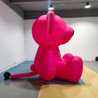 Mascotte gonflable géante en forme d'ours rose pour la publicité extérieure, avec motif imprimé, pour exposition