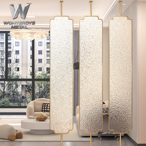 Cloison de séparation en verre et acier inoxydable rotative, personnalisable, moderne, minimaliste, multifonctionnelle et opaque - Product Image 2