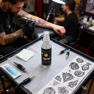 Etiqueta personalizada + oferta de muestra gratis-Crema de tatuaje sin dolor Serie de suministros de tatuaje en aerosol de 30ml, cuidado posterior de PMU para uso en estudio de arte - Product Image 5