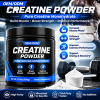 Créatine monohydrate en poudre, 5 g par dose, complément nutritionnel sportif pour la performance musculaire et le soutien énergétique, étiquette privée OEM