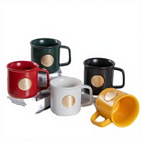 Tasse en céramique en grès style rétro européen Douze Constellations, logo personnalisé, couleur unie, cadeaux d'affaires en porcelaine
