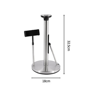 Multi Purpose Kitchen Tissue Roll Holder Stainless Steel Countertop Paper Towel Holder with Phone <b>Shelf</b> - Product Image 3