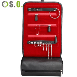 Large Capacity PU Leather Jewelry Roll Organizer With Zipper Pocket Custom Print Available Factory Direct For Business Trip - Product Image 6