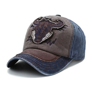 <span class=keywords><strong>Gorra</strong></span> de Béisbol Vintage Desgastada <span class=keywords><strong>con</strong></span> Parche de Cabeza de <span class=keywords><strong>Toro</strong></span> - Product Image 3