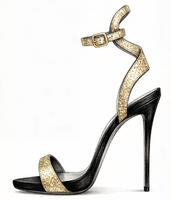 Sandales à talons hauts noires élégantes et personnalisées pour femmes avec fermeture éclair et lanières – Collection 2024 pour les audacieuses