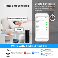 Interruptor de Luz Inteligente WiFi para Persianas Motorizadas, 1/2/3/4 Canales, Material de PC, Compatible con Alexa y Google, 10A, 110V-240V, Panel Táctil