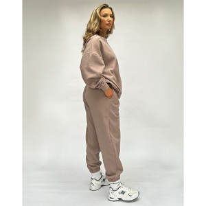 Taupe pantaloni da jogging a vita alta loungwear Pea Street Logo - Product Image 4