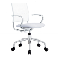 Chaise élévatrice de bureau à domicile chaise de bureau de travail réglable en hauteur en plastique blanc à la mode simple