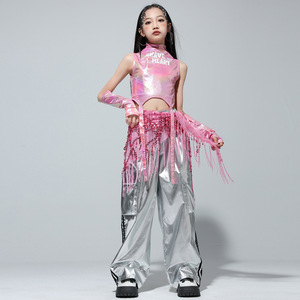 Conjuntos de <span class=keywords><strong>Ropa</strong></span> <span class=keywords><strong>para</strong></span> Niñas, Estilo K-<span class=keywords><strong>pop</strong></span>, Top Corto Brillante, Pantalones Cargo, Shorts de Baile Urbano, Hip Hop, Jazz, <span class=keywords><strong>Ropa</strong></span> Urbana <span class=keywords><strong>para</strong></span> Niños, Disfraz de Grupo Femenino - Product Image 3