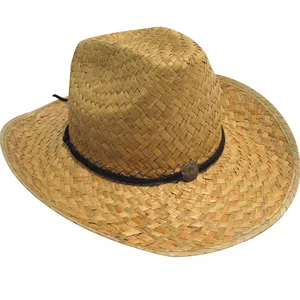 Соломенная ковбойская шляпа с большими полями