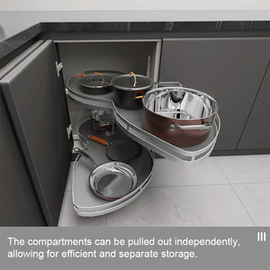 Slide Out Storage Lazy Susan Tray Pullout Organizer Drawer Magic Kitchen Cabinet Accessories Soft Closing Blind <strong>Corner</strong> <strong>Basket</strong> - Product Image 2