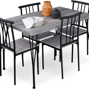 Juego de mesa de comedor rectangular con cuatro sillas, ideal para el hogar y apartamentos pequeños, un producto popular en el comercio electrónico transfronterizo. - Product Image 1