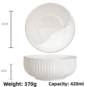 Luxurious High-End <b>Ceramic</b> Tableware <b>Set</b> Modern Marble Pattern Gold-Embossed Plate and Bowl for Gift Giving - Product Image 5
