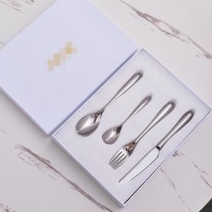 Juego de Cubiertos de Acero Inoxidable con Espejo en Forma de D, 4 Piezas, para Bodas, Regalos Empresariales - Product Image 2