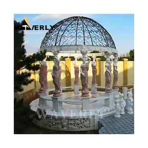 Pergole e Gazebo personalizzati giardino all'aperto statua in marmo pietra Pavilion colori marmo pietra donna statua figura Gazebo