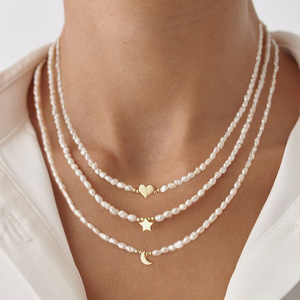Hot Selling Choker Necklace Jewelry 925 <b>Silver</b> 18K <b>Sterling</b> <b>Silver</b> Waterproof Gold <b>Chain</b> Small Pearl Necklace <b>for</b> <b>Women</b> - Product Image 2