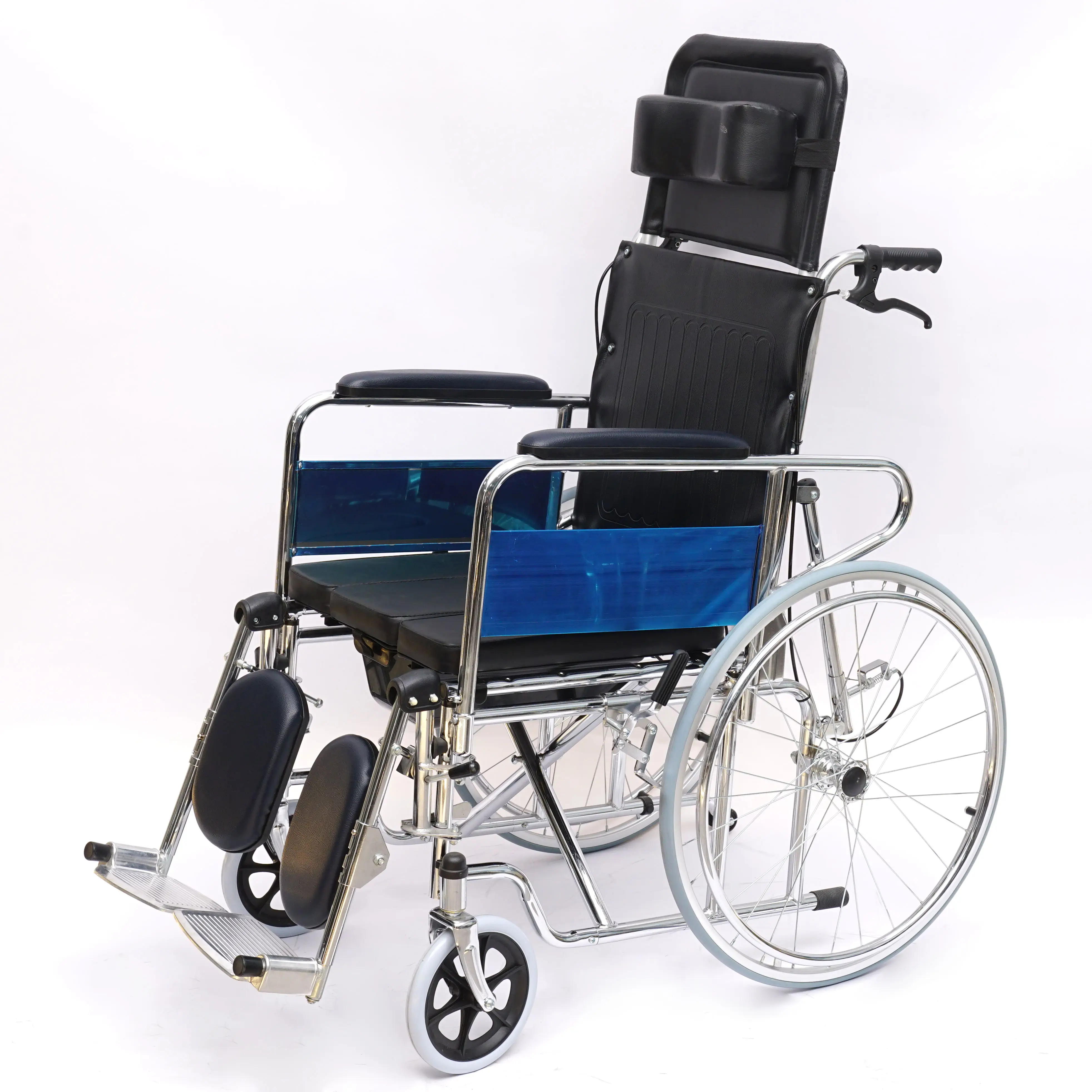 Problem çözme ürün katlanır çelik commode ayrılabilir kol dayama ve legrest yüksek kalite tuvalet tekerlekli sandalye ile tekerlekli sandalye