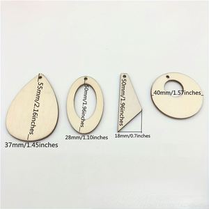 20mm-50mm 50 Pcs Unfinished <b>Wood</b> Oval <b>Slices</b> Natural for DIY Arts and Crafts Projects Earrings Pendant - Product Image 2
