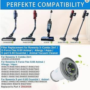 Cartouche filtrante Rowenta X-Force Flex 8.60 ZR009006, pièce de rechange réutilisable pour aspirateur domestique - Product Image 2