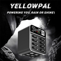 Estación de Carga Compartida Yellowpal de 8 Ranuras con Pantalla Publicitaria, Compatible con POS, Quiosco de Venta de 45W
