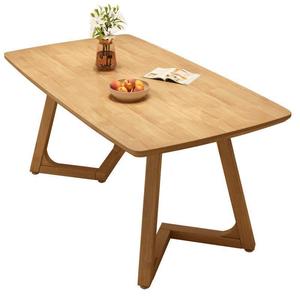 Nordic Solid Wood <b>Dining</b> <b>Table</b> Set 6 Piece Rectangular Modern Minimalist <b>Space</b> <b>Saving</b> <b>For</b> Living Room - Product Image 4