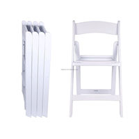 Chaise de fête d'extérieur en résine, légère, portable, durable, confortable, couleur blanche