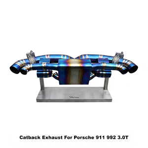 Escape Electrónico con Válvulas Vortex de Titanio Quemado Ligero para Porsche 911 992 3.0T, Flujo de Carreras en Pista - Product Image 1