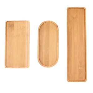 Plateau en bambou de style japonais, assiette en bambou ronde ou rectangulaire pour usage domestique, gobelets à eau, plateau de barbecue pour hôtel/restaurant, plateau à pain - Product Image 4