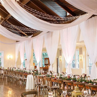 Voilages de plafond en mousseline pour décoration de mariage, kit de suspension de draperies blanches pour plafond, rideaux pour arche de mariage, tissu de drapage pour tentes