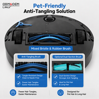 Aspirateur robot intelligent RC600, contrôle par application TUYA WIFI, navigation LDS+SLAM, utilisation domestique et hôtelière, nettoyage automatique humide/sec HEPA