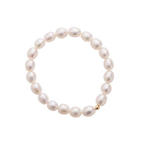 Bracelet en perles naturelles, design élastique - Product Image 2