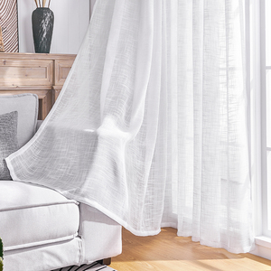 Bán Buôn Chất Lượng Cao Rắn Voile Vải Vải Tuyn Trắng Linen Sheer Rèm Cửa Cho Phòng Khách Phòng Ngủ Khách Sạn Cửa Sổ - Product Image 2