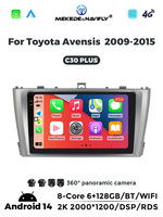 MEKEDE-Reproductor de radio y audio con pantalla IPS para coche, reproductor de radio con navegación GPS de 6 + 128G, 8 núcleos, wifi, 4G, para Toyota Avensis 2009-2015